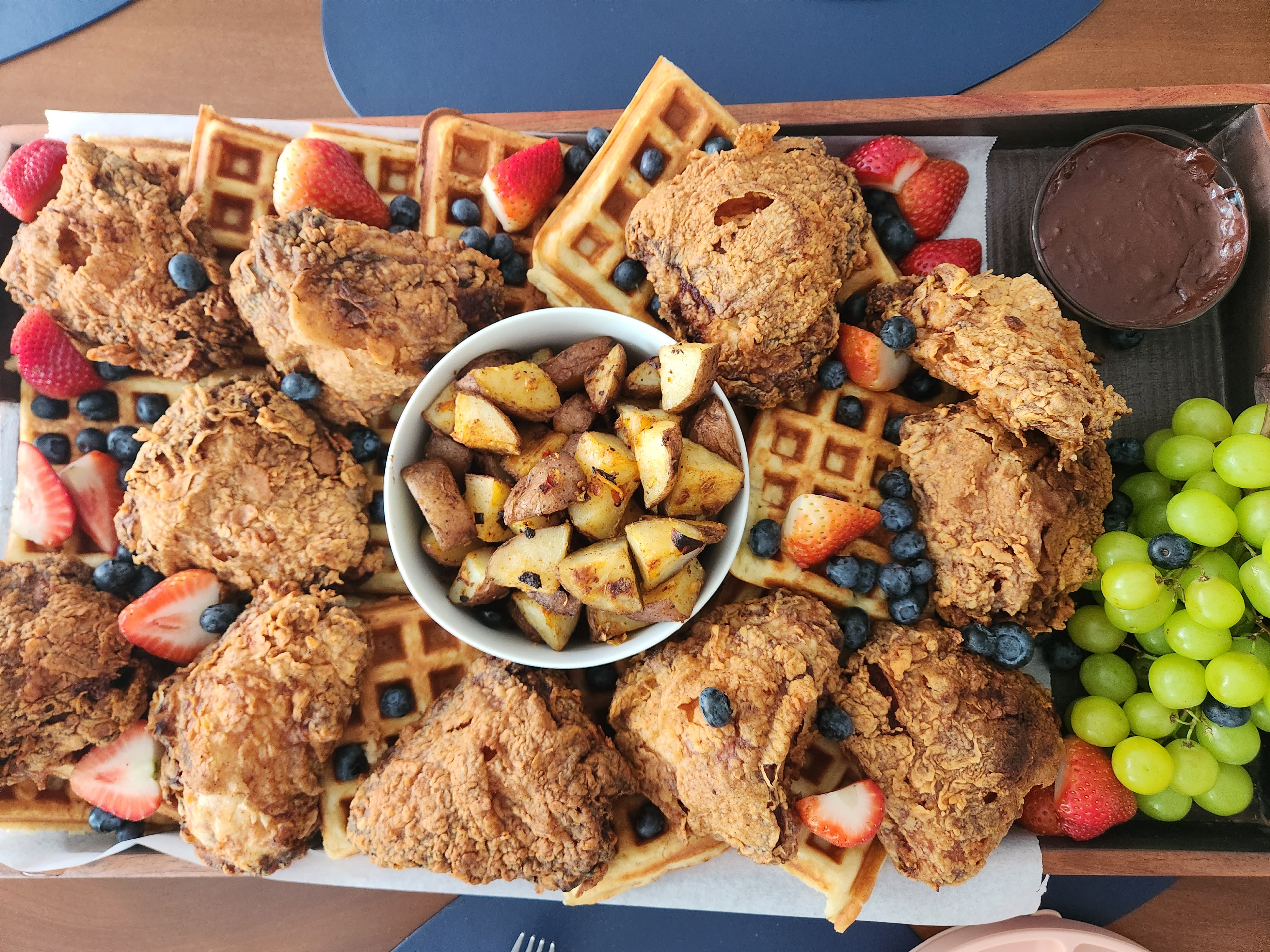 Chicken & waffles brunch board