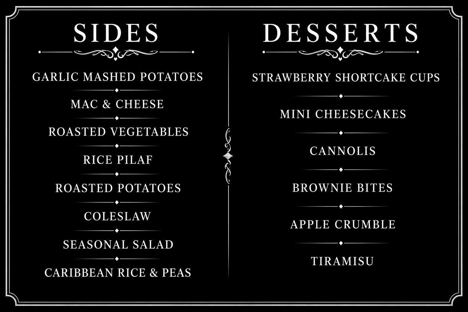 Sides & Desserts board